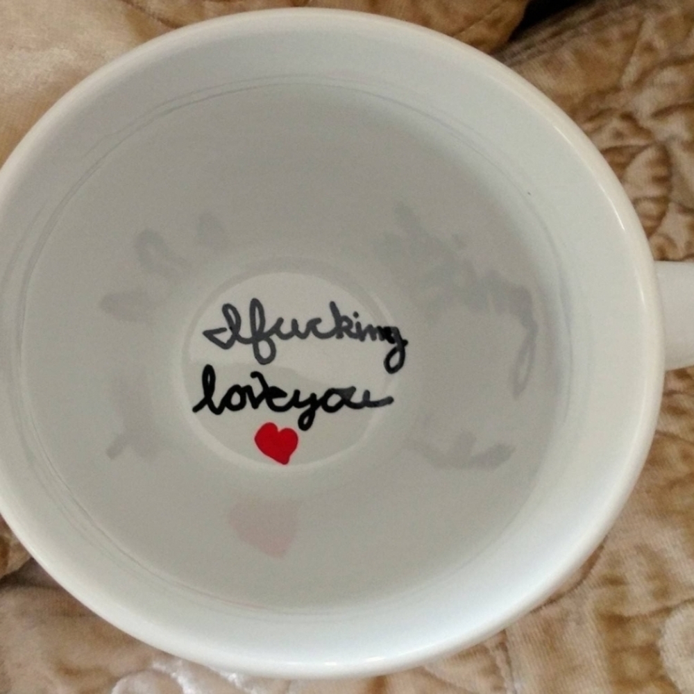 White Ceramic Mug with Heart Design